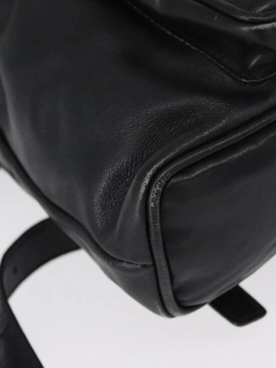 GUCCI Bamboo Backpack Leather Black Gold main image 9